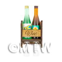 dollshouse miniature lasercut diy wine shelf kit made up with bottles and glasses