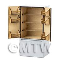 dollshouse miniature lasercut diy large double door fridge with doors open