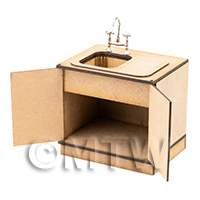 dollshouse miniature lasercut diy half sink kit doors open