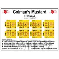 1:12th Dolls House Miniature Packaging Sheet of 8 Colmans Mustard