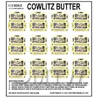 1:12th Dolls House Miniature Packaging Sheet of 12 Cowlitz Butter