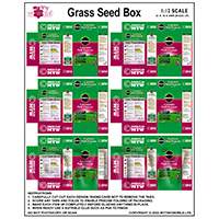 1:12th Dolls House Miniature Packaging Sheet of 6 Grass Seed Boxes