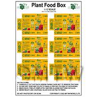 1:12th Dolls House Miniature Packaging Sheet of 6 Plant Food Boxes