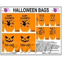 1:12th Dolls House Miniature Packaging Sheet of 4 Halloween Bags