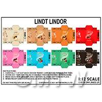 1:12th Dolls House Miniature Packaging Sheet of 8 Lindt Boxes