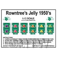 1:12th Dolls House Miniature Packaging Sheet of 6 Rowntrees Jelly