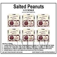 1:12th Dolls House Miniature Packaging Sheet of 6 Salted Peanuts
