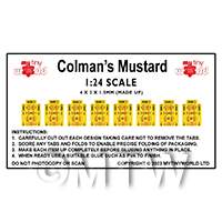 1:24th Dolls House Miniature Packaging Sheet of 8 Colmans Mustard