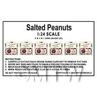 1:24th Dolls House Miniature Packaging Sheet of 6 Salted Peanuts