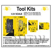 1:24th Dolls House Miniature Packaging Sheet of 3 Tool Kits
