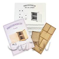 dollshouse miniature lasercut diy wide wall cupboard kit flat pack
