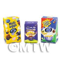 Dolls House Miniature Set of 3 Easter Eggs (Set A)