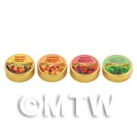 Dolls House Miniature Set of Four Travel Sweets Tins 