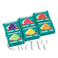 Dolls House Miniature Set of 6 Rowntrees Jelly Boxes