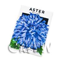 Dolls House Miniature Blue Aster RH Shumway Seed Packet 
