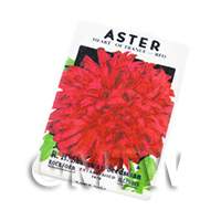 Dolls House Miniature Red Aster RH Shumway Seed Packet 
