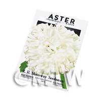 Dolls House Miniature White Aster RH Shumway Seed Packet 