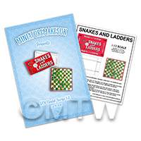 dolls house miniature Snakes and Ladders board game flat pack kit