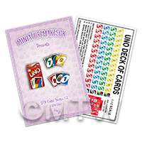 dolls house miniature Uno Card Game flat pack kit