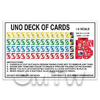 dolls house miniature Uno Card Game flat pack kit