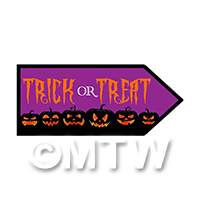 Dolls House Miniature Trick or Treat Halloween Sign