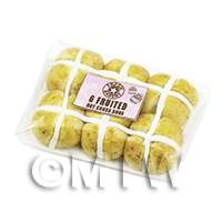 Dollls House Miniature Hot Cross Buns in Packet (Pink Label)