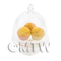 Dolls House Miniature 3 Cupcakes on Small Cake Stand