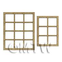 dollshouse miniature custom lasercut windows 12 panes and 6 panes