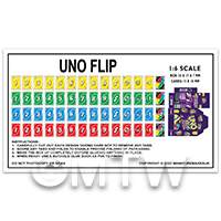 Dolls House Miniature 1:6th Uno Flip Card Game Kit