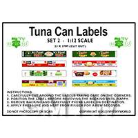 Dolls House Miniature 1:12th Set Of 8 Tuna Can Labels (Set 2)