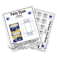 1:6th Dolls House Miniature Packaging Sheet of Fairy Dye