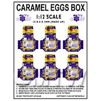 1:12th Dolls House Miniature Packaging Sheet of 6 Caramel Eggs