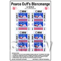 1:6th Dolls House Miniature Packaging Sheet of 4 Pearce Duffs Blancmange