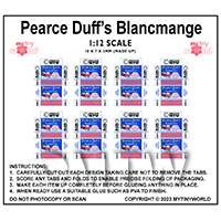 1:12th Dolls House Miniature Packaging Sheet of 8 Pearce Duffs Blancmange