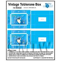 1:6th Dolls House Miniature Packaging Sheet of 2 Vintage Toblerone Boxes