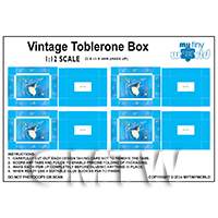 1:12th Dolls House Miniature Packaging Sheet of 4 Vintage Toblerone Boxes
