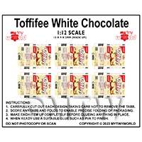 1:12th Dolls House Miniature Packaging Sheet of 6 Toffifee White Chocolate Boxes