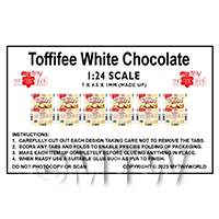 1:24th Dolls House Miniature Packaging Sheet of 6 Toffifee White Chocolate Boxes