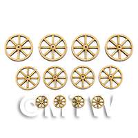 Dolls House Miniature Set of 12 Wheels Various Sizes