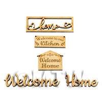 Dolls House Miniature Set of 5 Home Signs