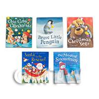 Dolls House Miniature Set of 5 Childrens Christmas Books (Set 3)