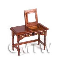 Dolls House Miniature Mahogany Table With Lifting Top