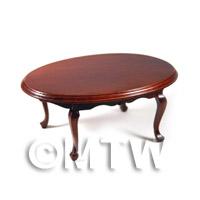 Dolls House Miniature Mahogany Oval Table