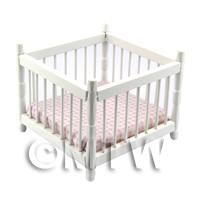 Dolls House Miniature White Cot