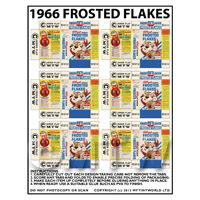 Dolls House Miniature Packaging Sheet of 6 1966 Frosted Flakes