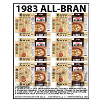 1/12th scale - Dolls House Miniature Packaging Sheet of 6 1983 All-Bran