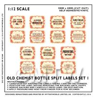 14 Dolls House Different Miniature Apothecary Labels Set 1