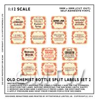 14 Dolls House Different Miniature Apothecary Labels Set 2
