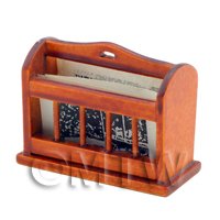 Dolls House Miniature Wooden Newspaper Rack