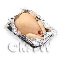 Dolls House Miniature  Pluckd Turkey In Oven Tray